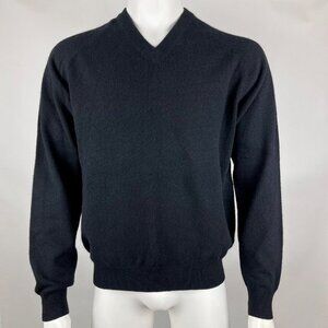 Raffi Garrett Cashmere Sweater V-neck Long Sleeve Pullover Black Mens M 50‎ EUC